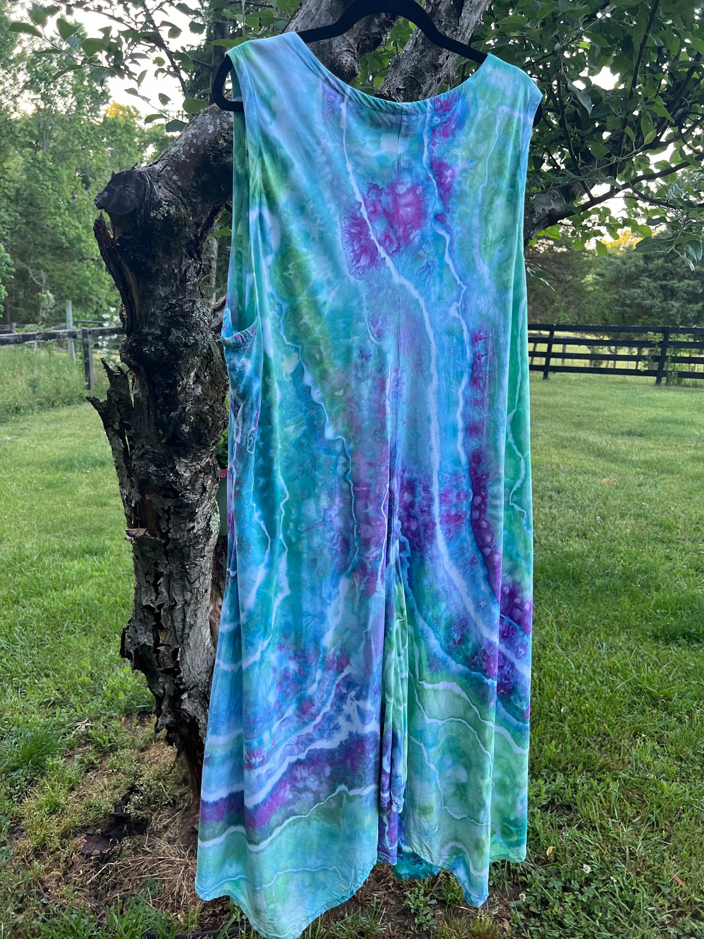 3X-Ice Dyed Flowy Dress