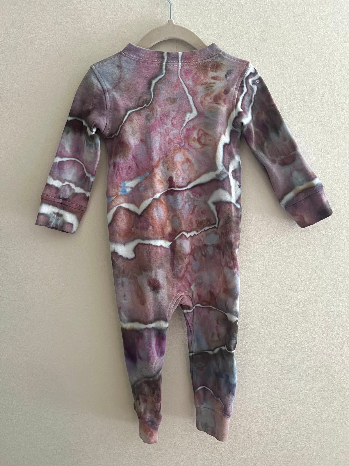 12-18 Month - Hazy Lavender Ice Dyed Footless Romper