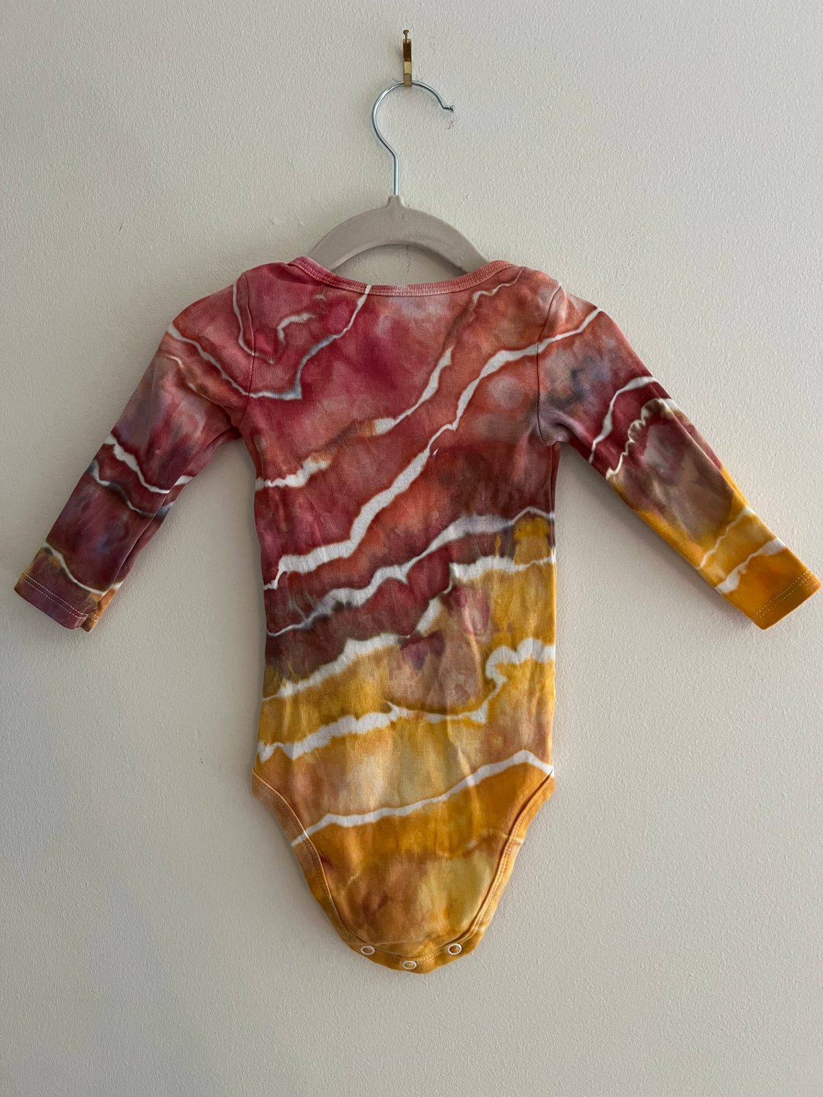 9 Month-Pink Sunset Ice Dyed Onsie