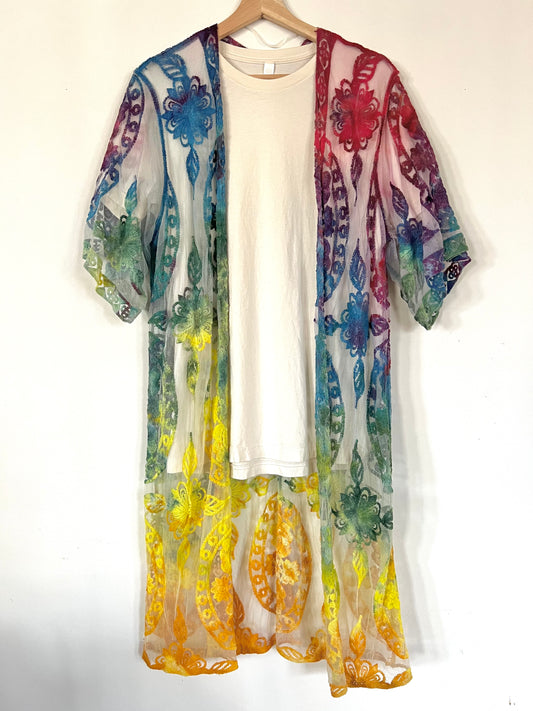 Sm-Med Sunshine Rainbow Lace Duster