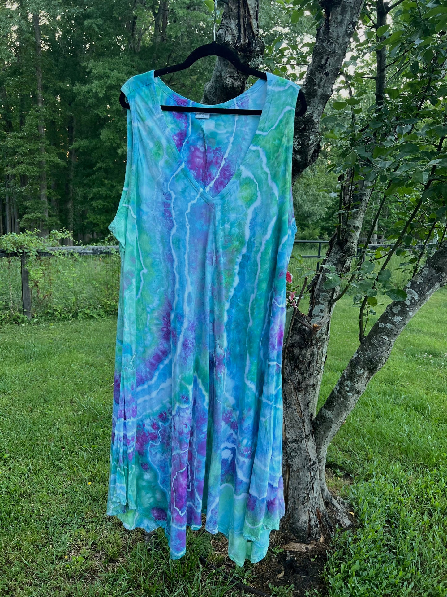 3X-Ice Dyed Flowy Dress
