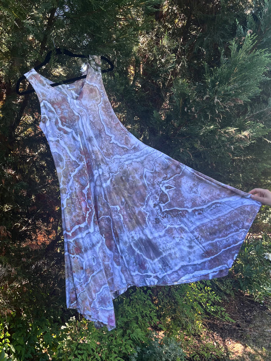 Small-Ice Dyed Flowy Dress