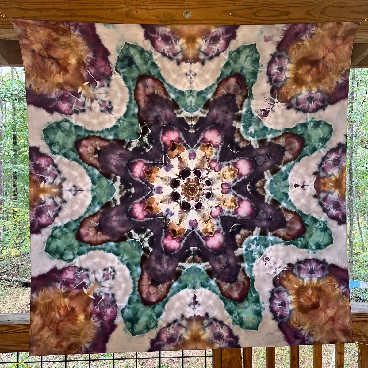 Cosmic Mandala Ice DyedTapestry