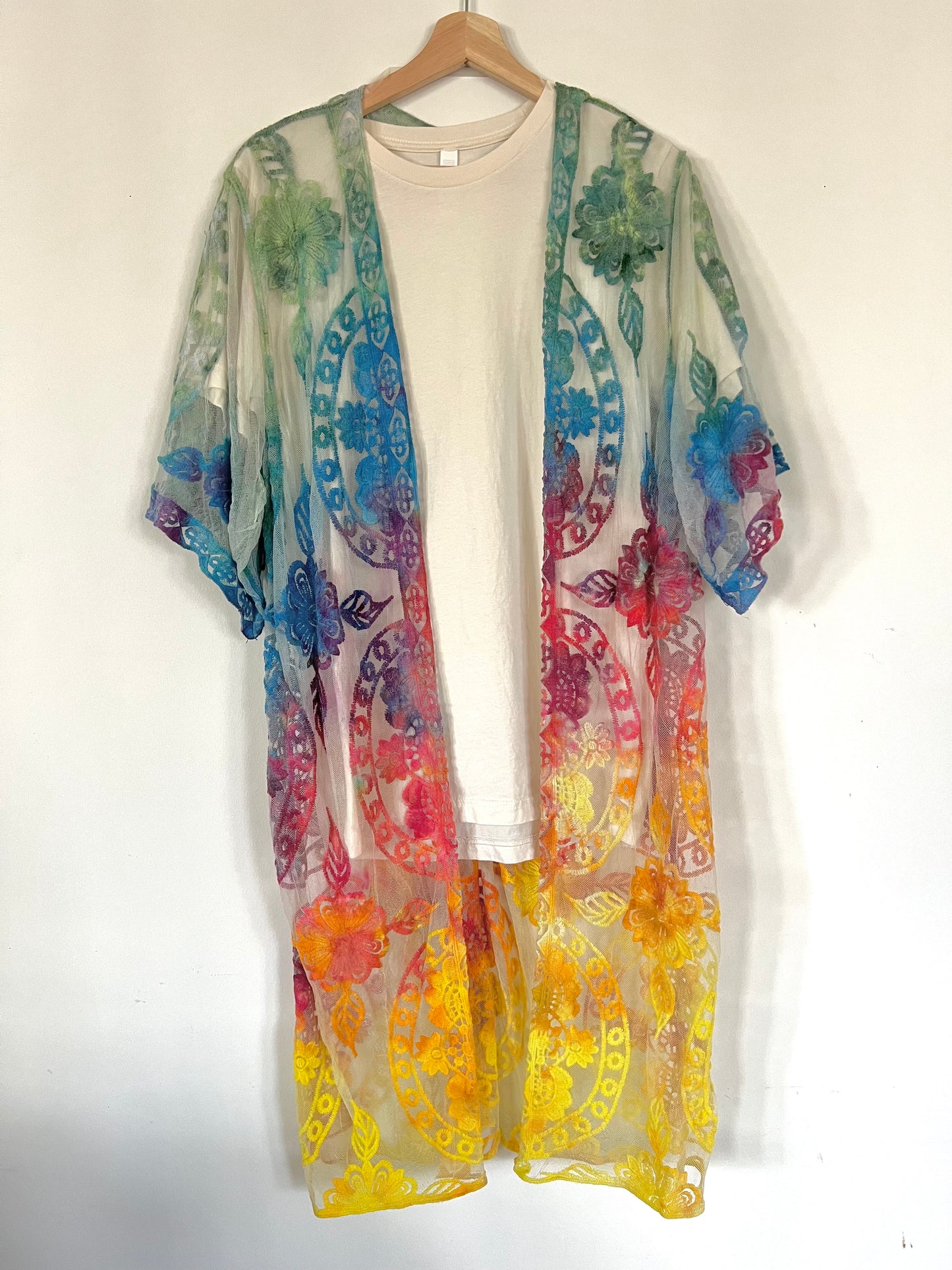 L-XL Sunshine Rainbow Lace Duster