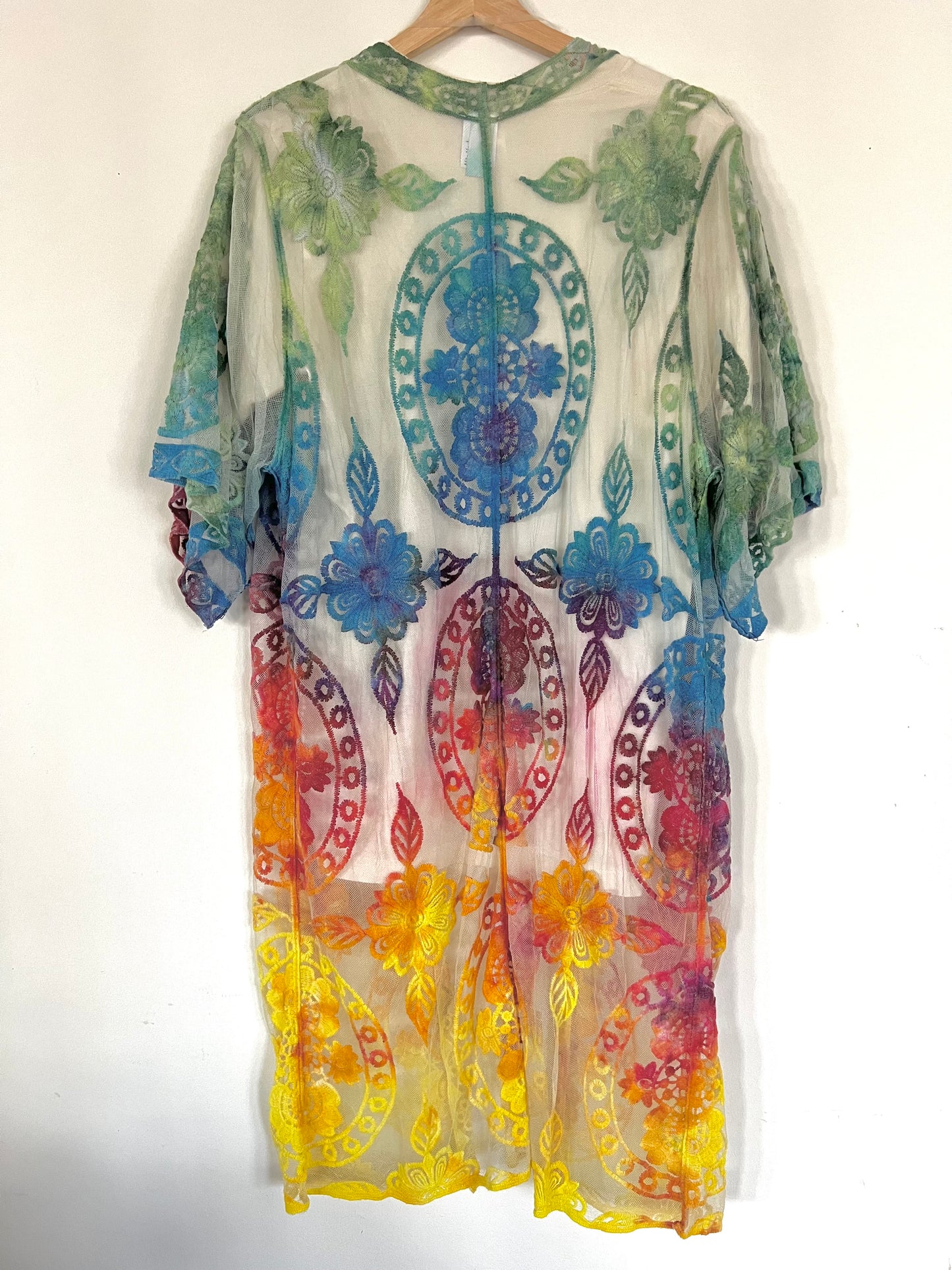L-XL Sunshine Rainbow Lace Duster