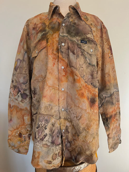 XL-Arizona Agate-Wrangler Pearl Snap