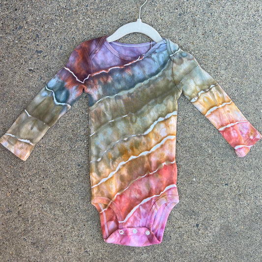 18Month - Water Prism Ice Dyed Long Sleeve Onesie