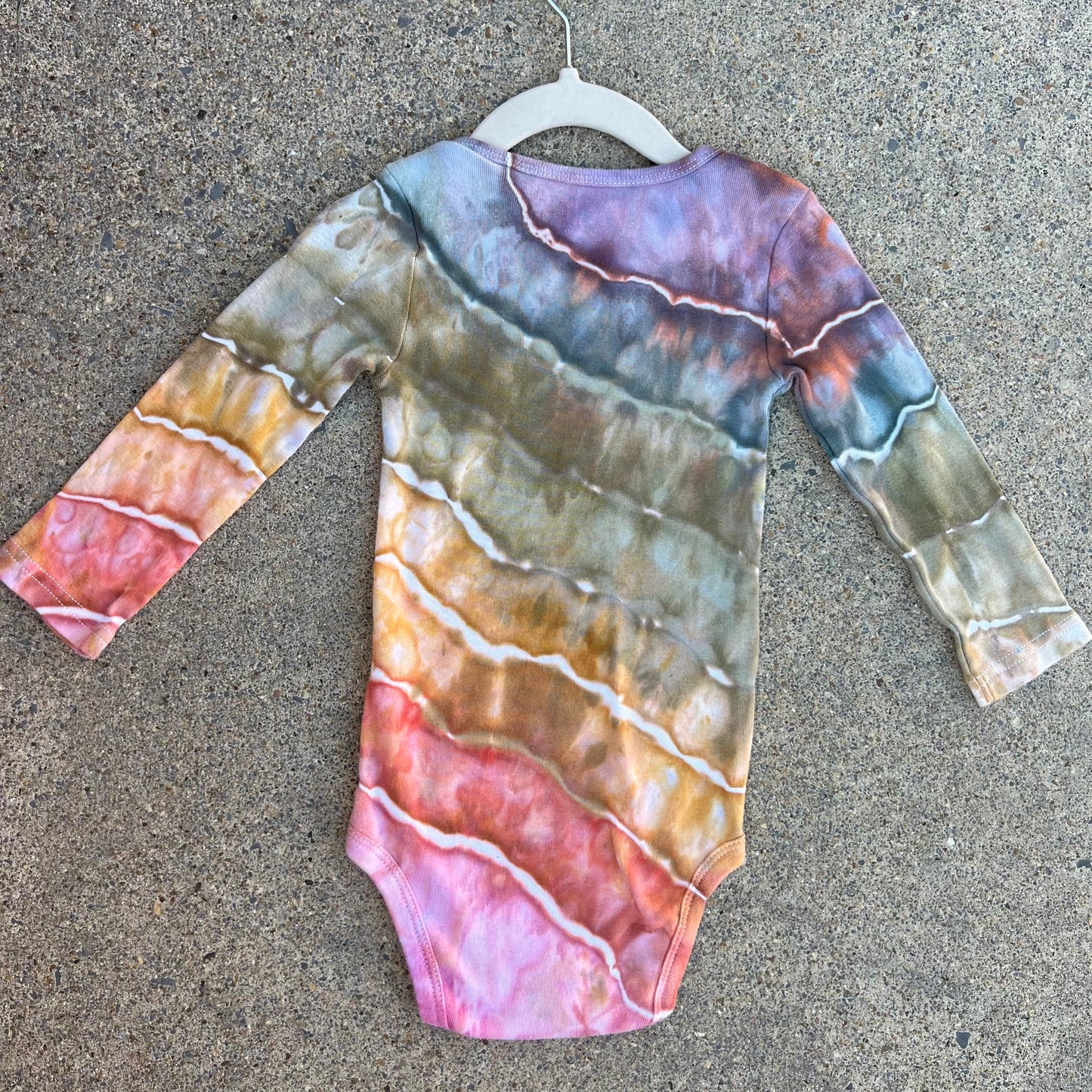 18Month - Water Prism Ice Dyed Long Sleeve Onesie