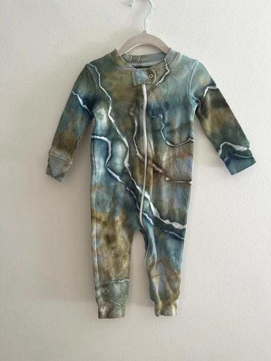 6-12 Month-Green Seas Footless Romper