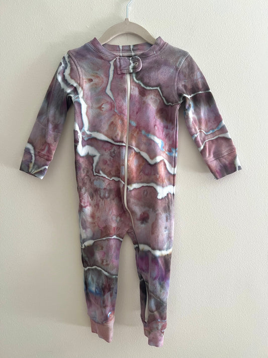12-18 Month - Hazy Lavender Ice Dyed Footless Romper