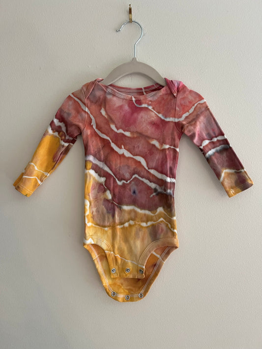 9 Month-Pink Sunset Ice Dyed Onsie