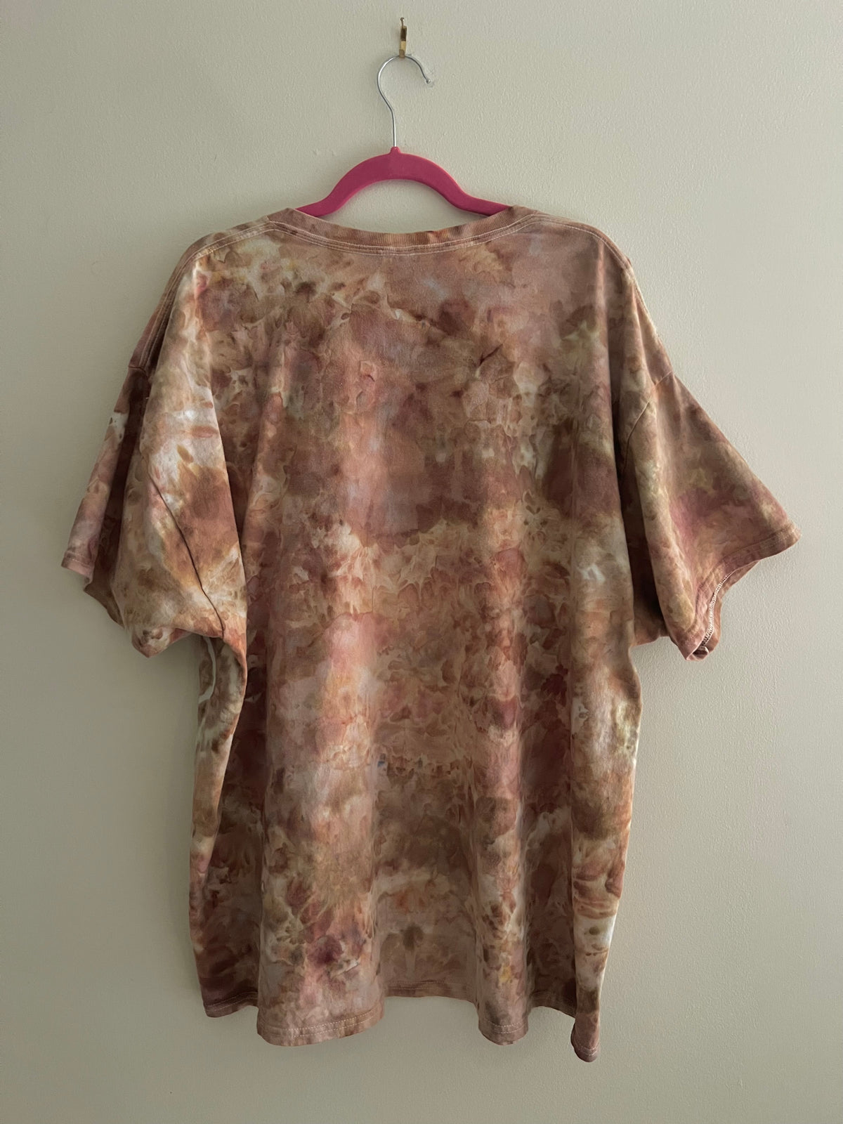 3X - Soft Peach Mandala Ice Dyed T-Shirt