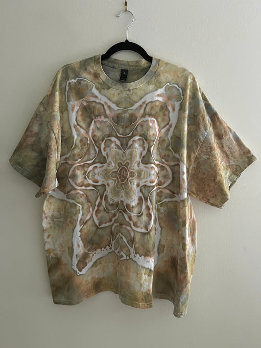 2X - Mossy Green Mandala Ice Dyed T-Shirt