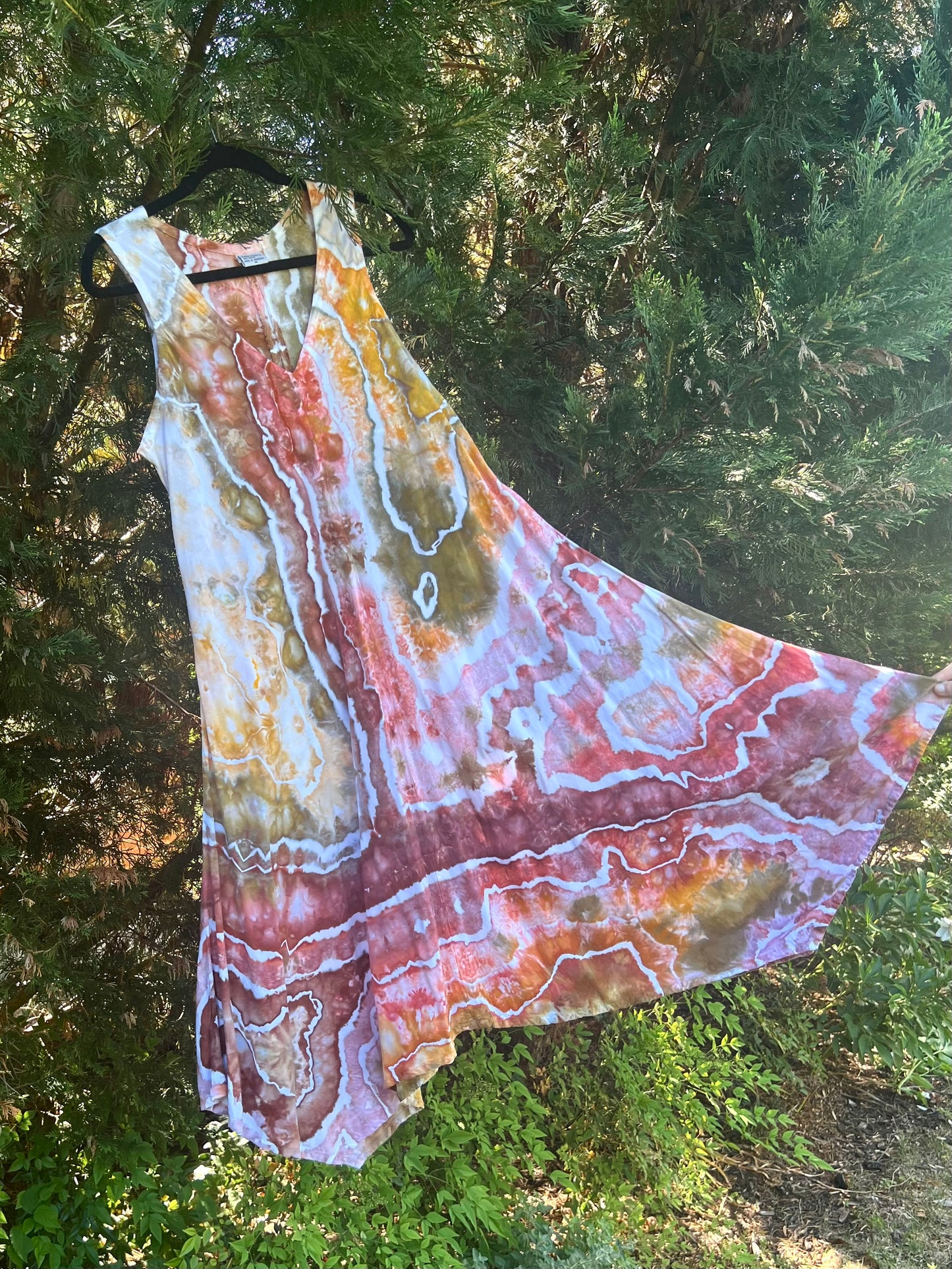 Medium-Ice Dye Flowy Dress