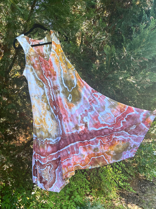 Medium-Ice Dye Flowy Dress